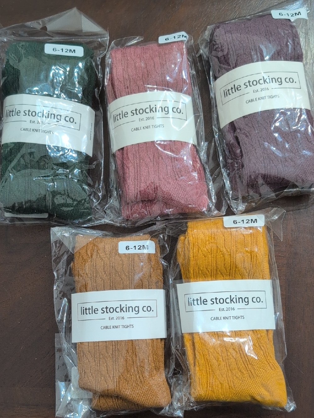 Little Stocking Cable Knit Tights - Multi Color Pack 6-12m New In Bag